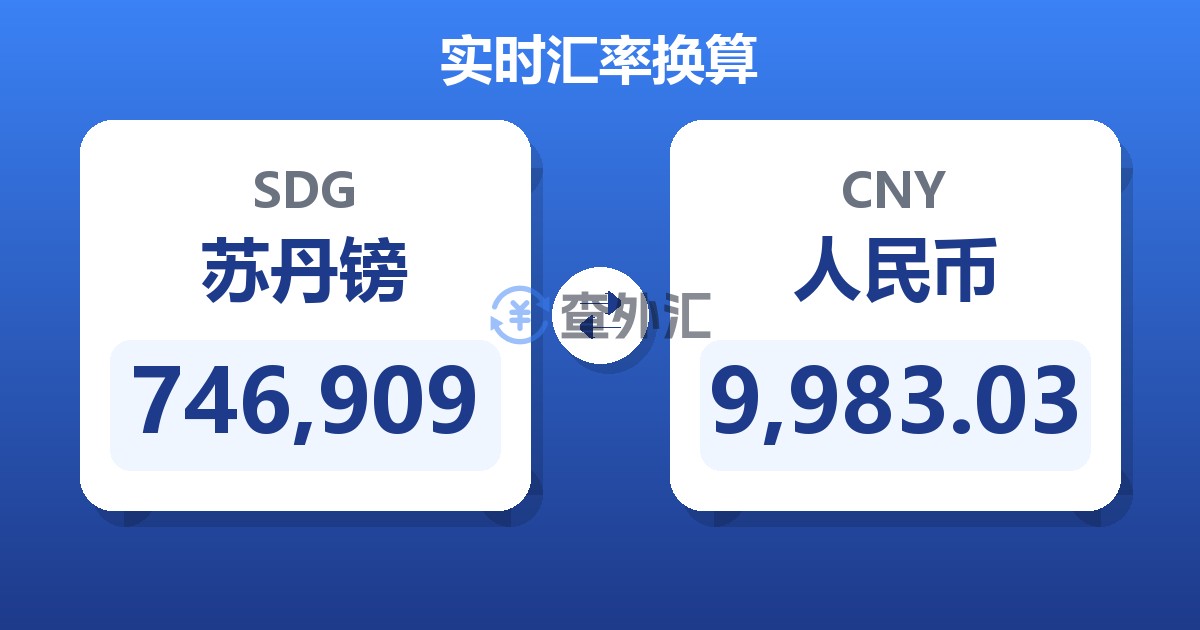 746,909苏丹镑兑人民币