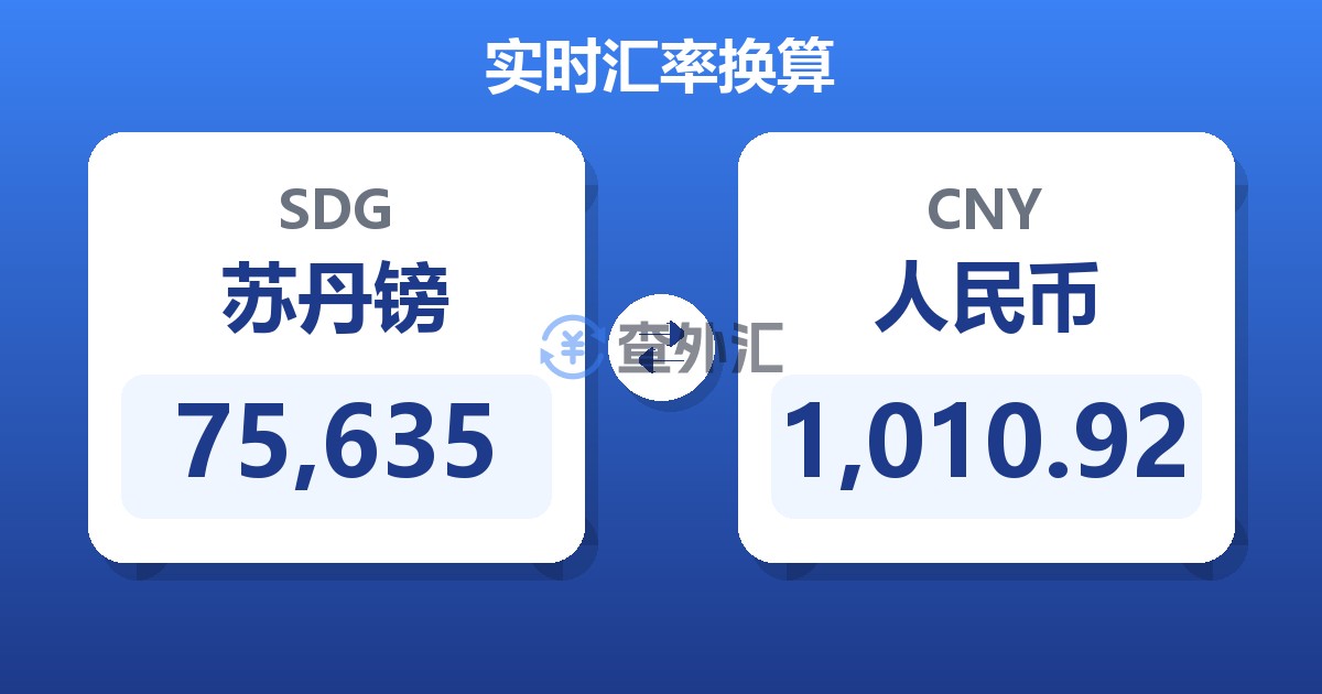 75,635苏丹镑兑人民币