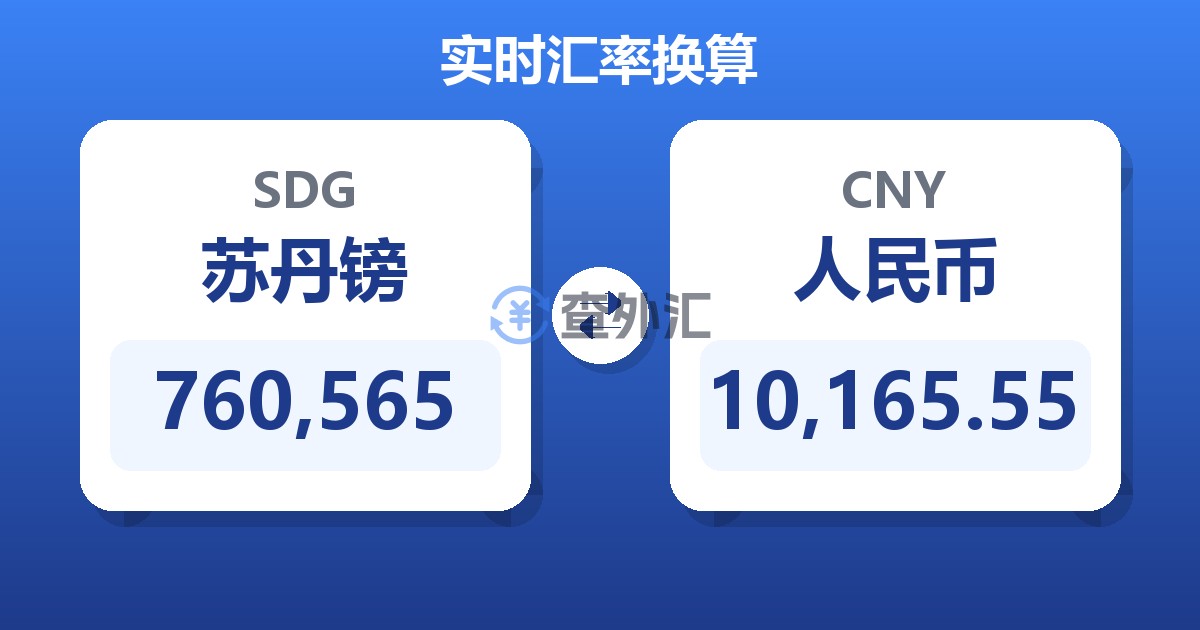760,565苏丹镑兑人民币