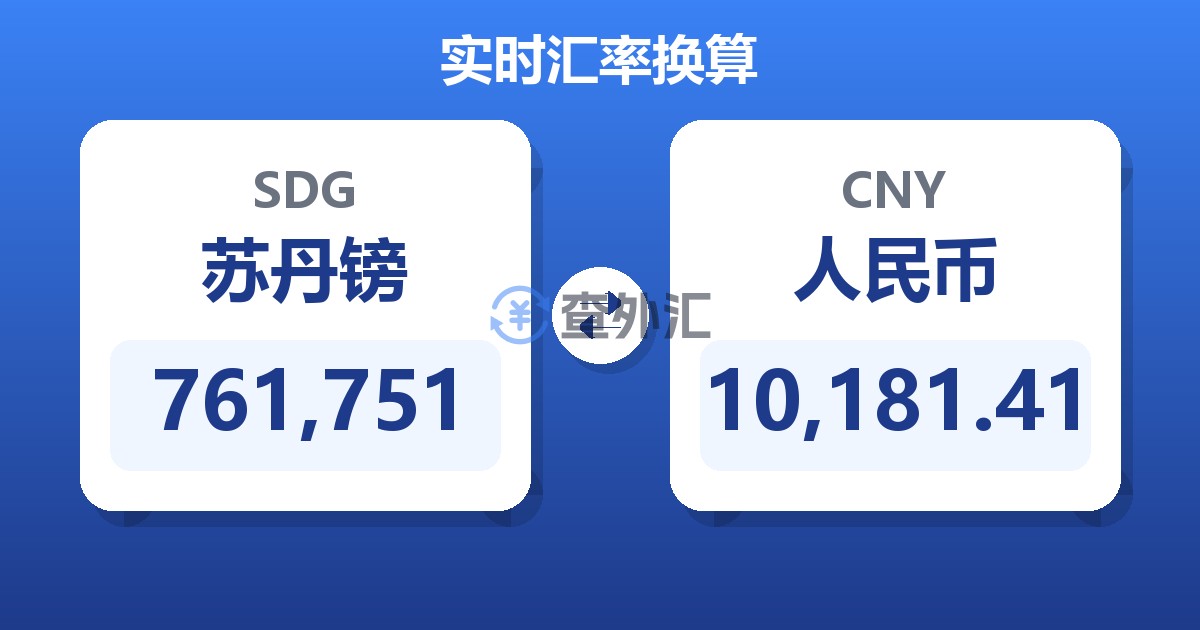 761,751苏丹镑兑人民币