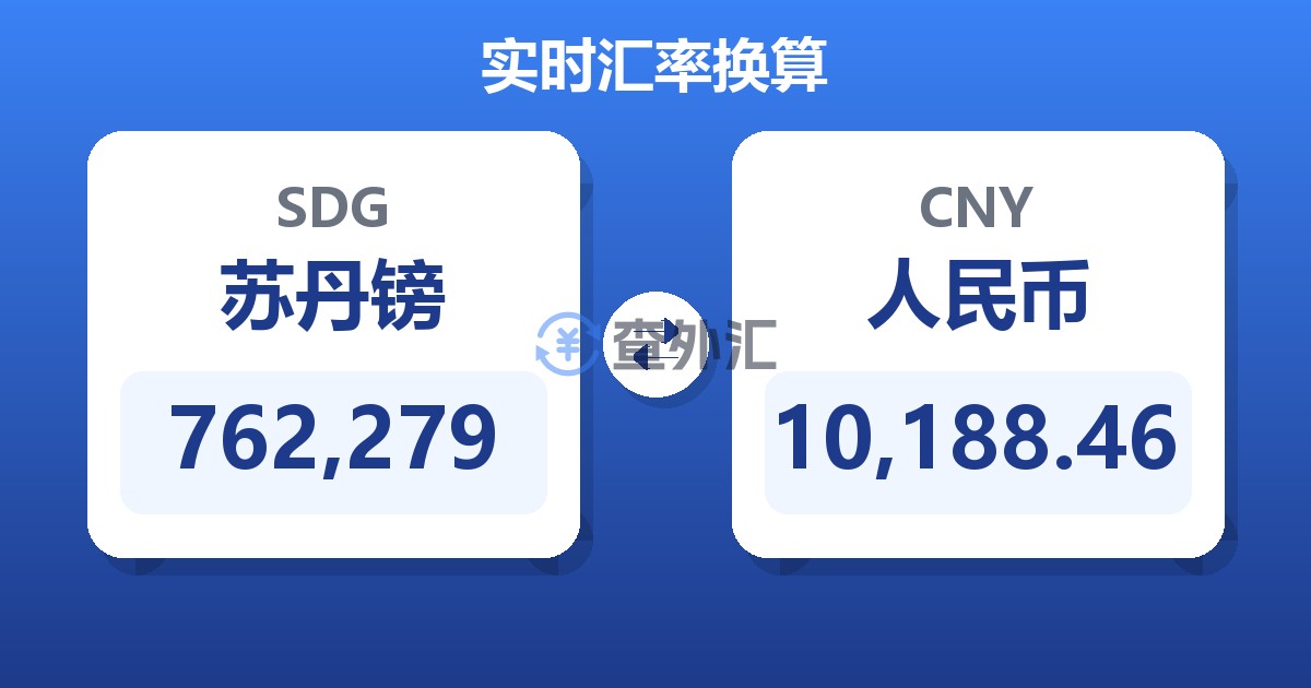 762,279苏丹镑兑人民币