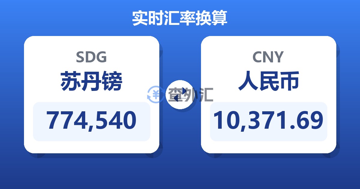 774,540苏丹镑兑人民币