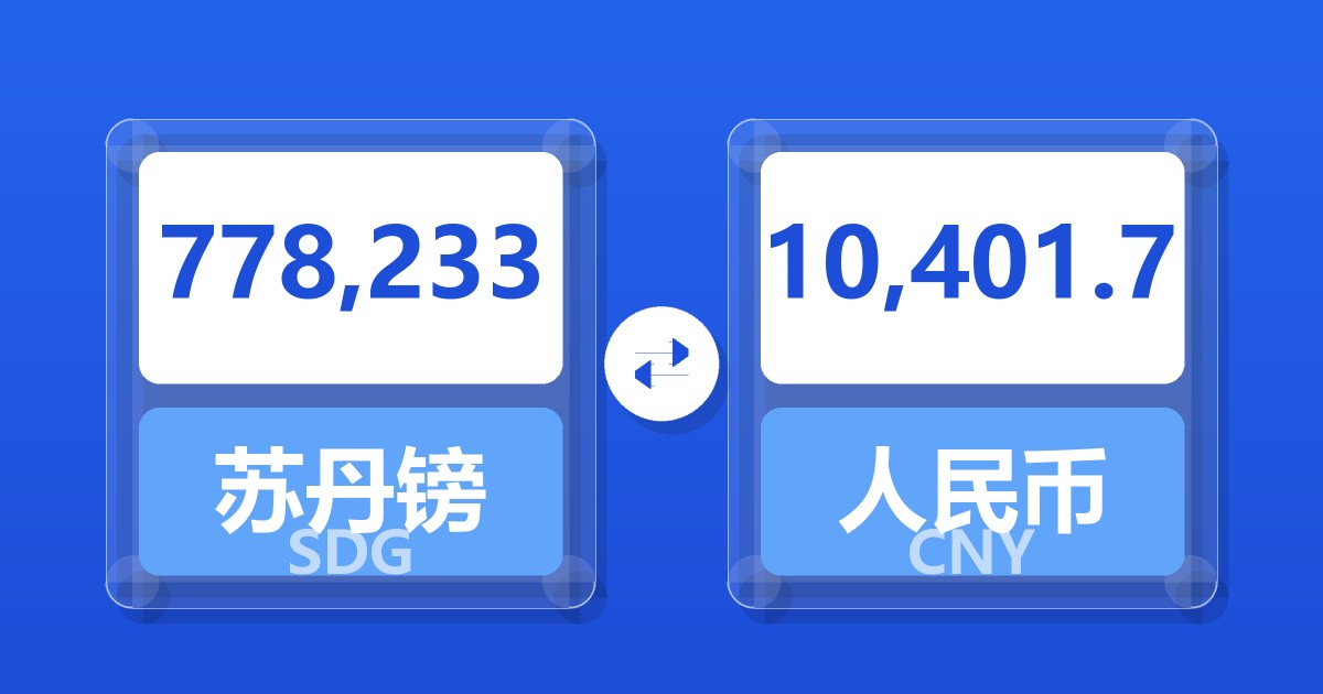 778,233苏丹镑兑人民币