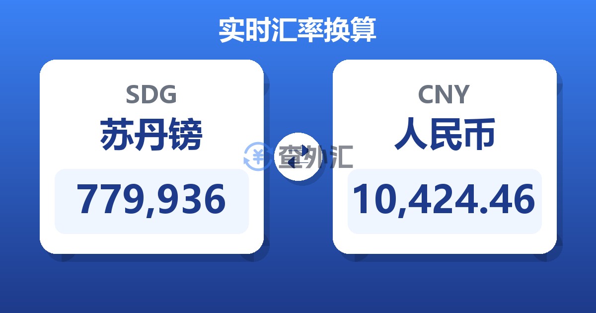 779,936苏丹镑兑人民币