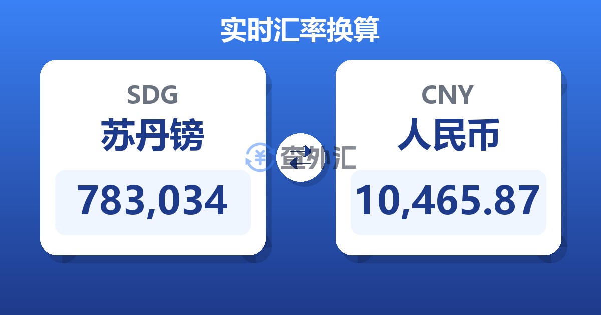 783,034苏丹镑兑人民币