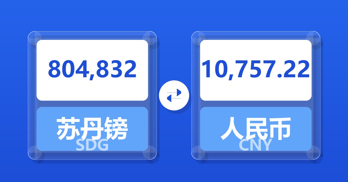 804,832苏丹镑兑人民币
