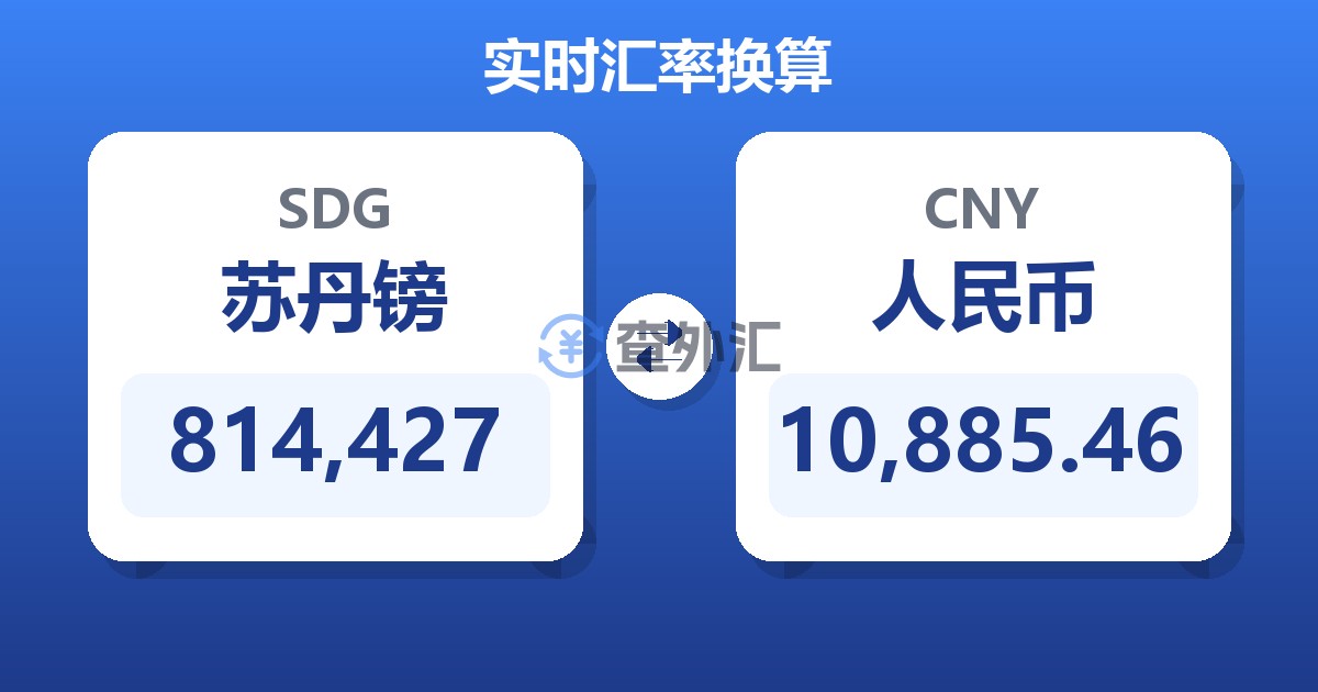 814,427苏丹镑兑人民币