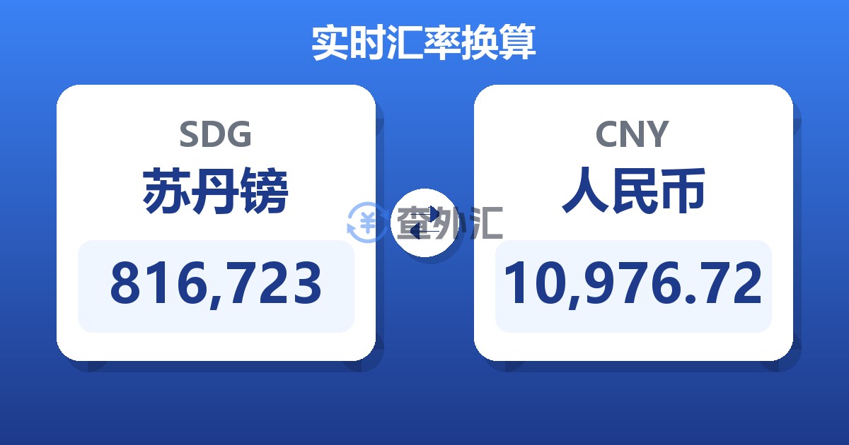 816,723苏丹镑兑人民币