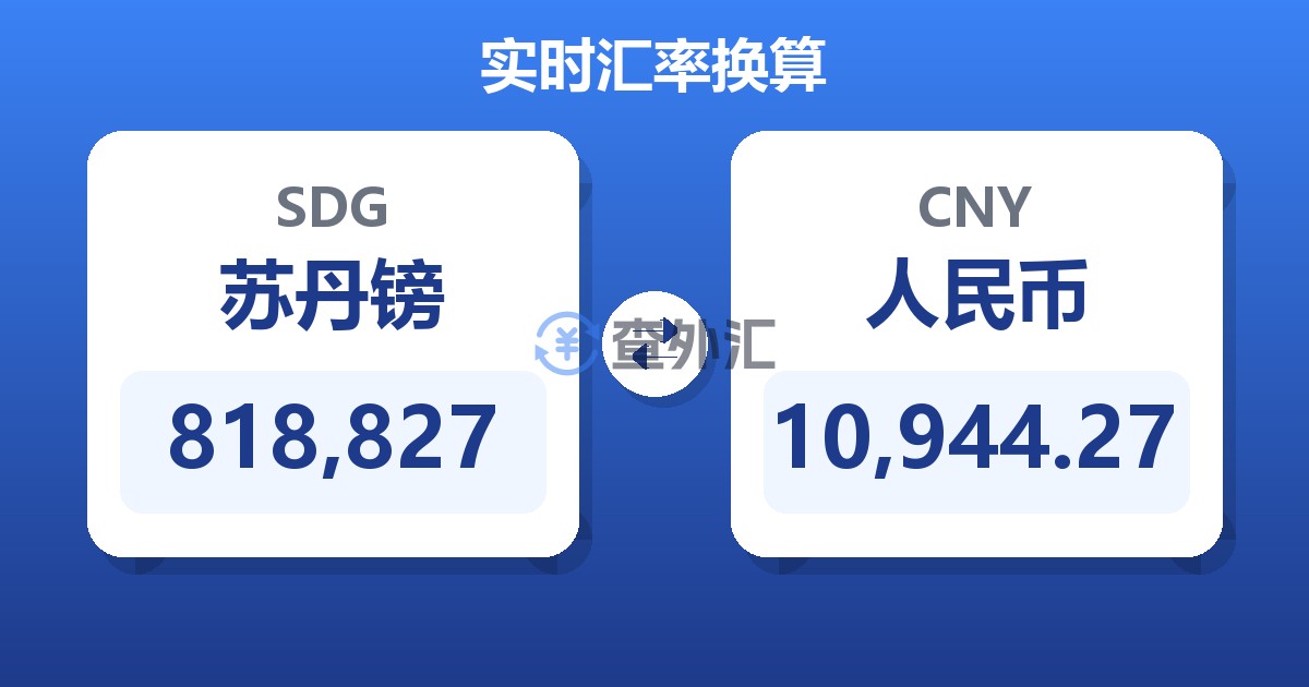 818,827苏丹镑兑人民币