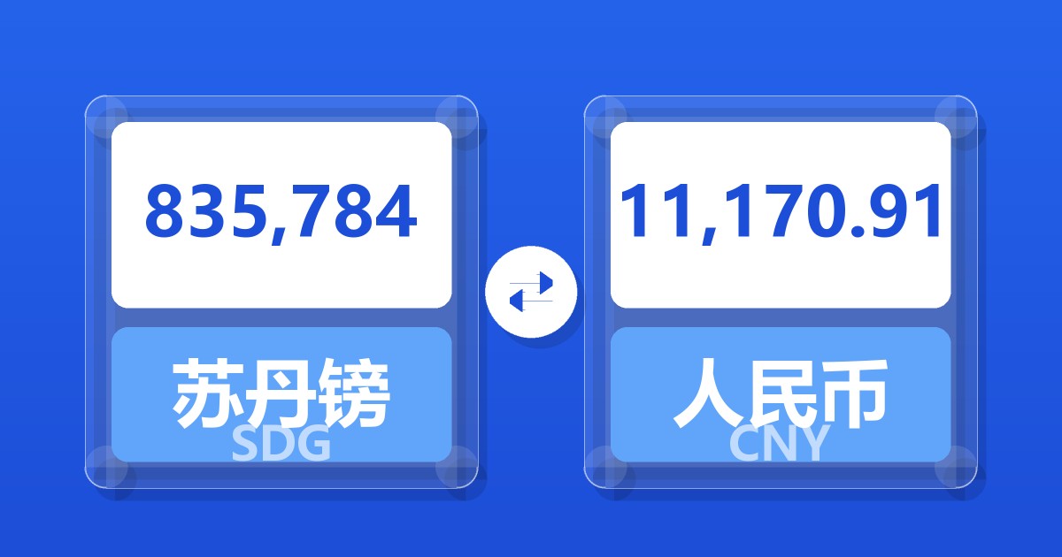 835,784苏丹镑兑人民币