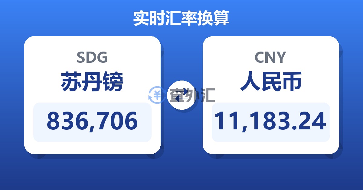 836,706苏丹镑兑人民币