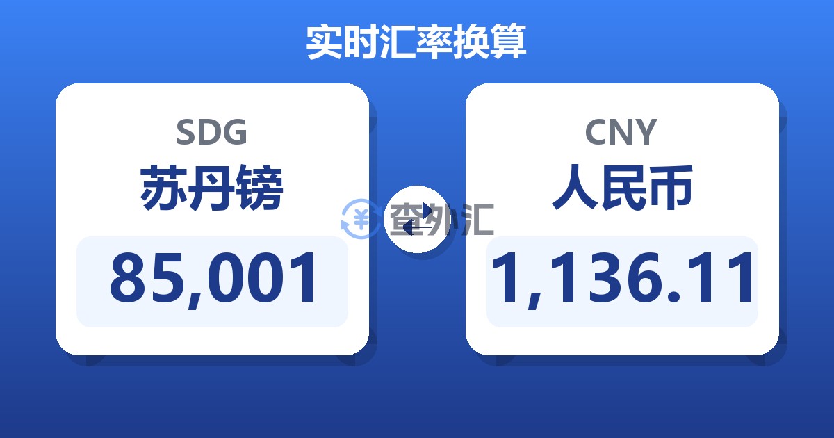 85,001苏丹镑兑人民币