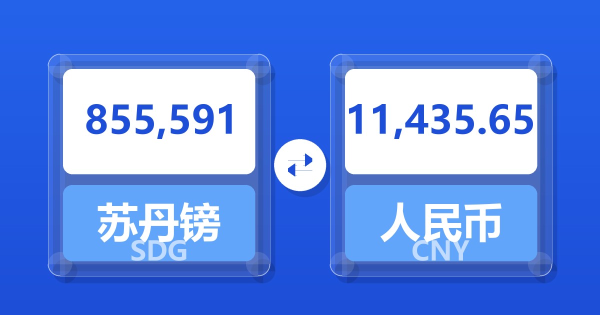 855,591苏丹镑兑人民币
