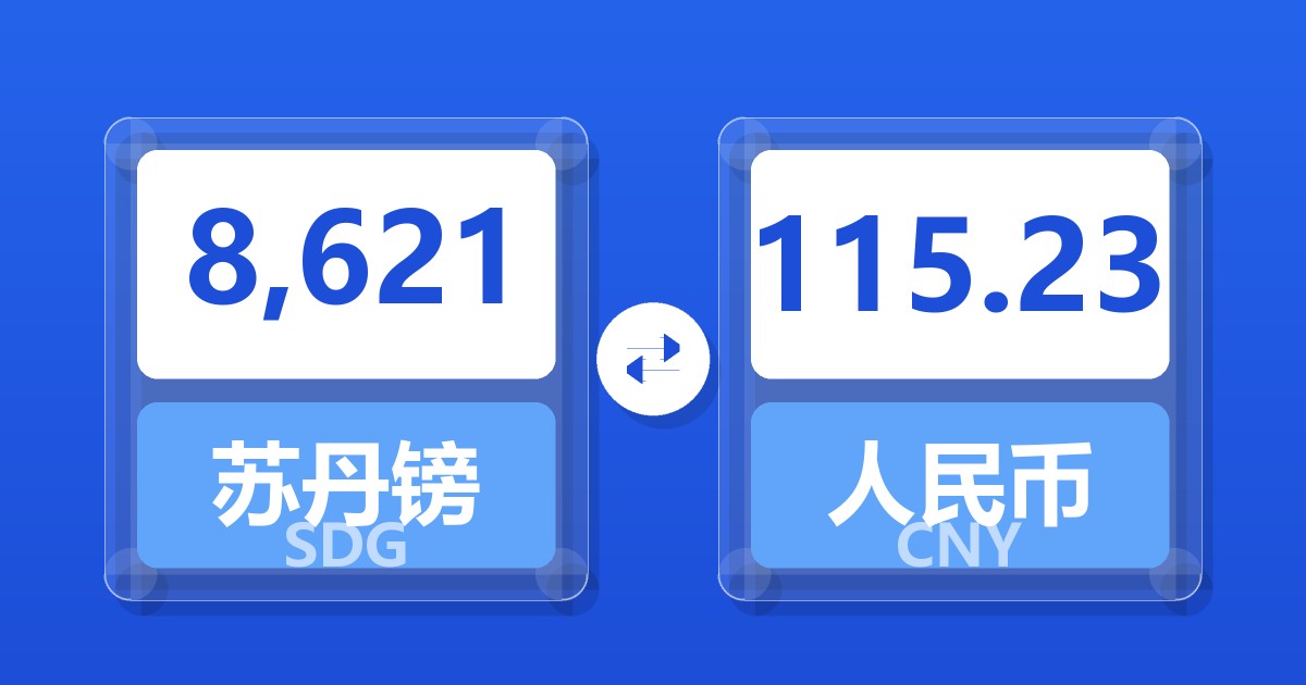 8,621苏丹镑兑人民币