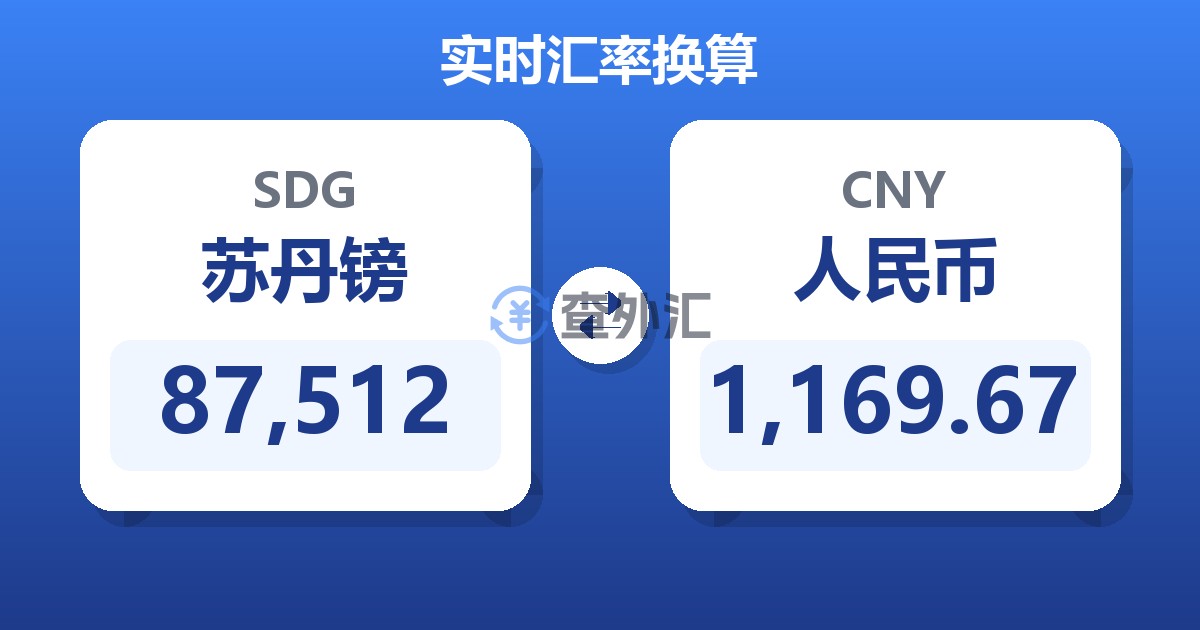 87,512苏丹镑兑人民币