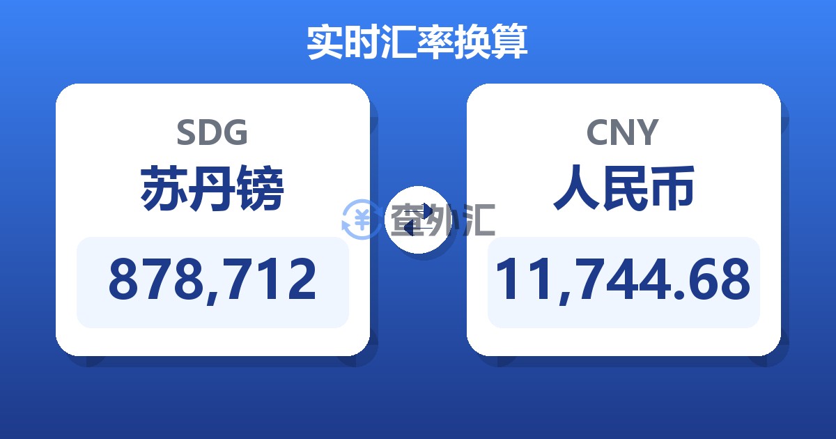 878,712苏丹镑兑人民币