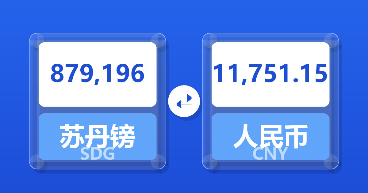 879,196苏丹镑兑人民币