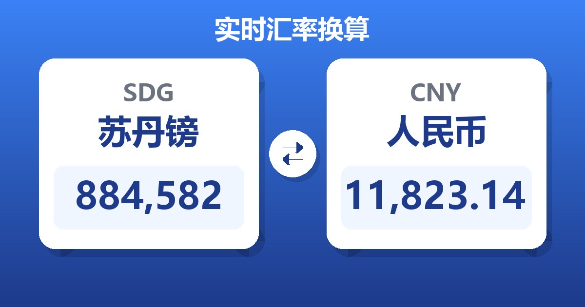 884,582苏丹镑兑人民币