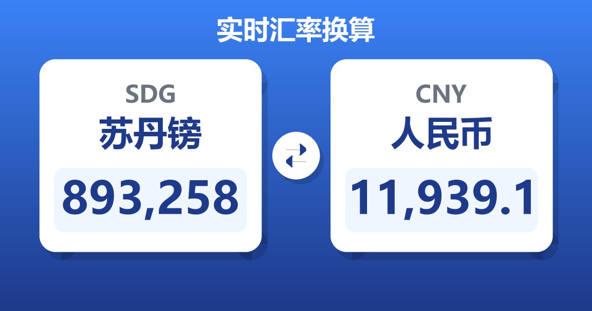 893,258苏丹镑兑人民币