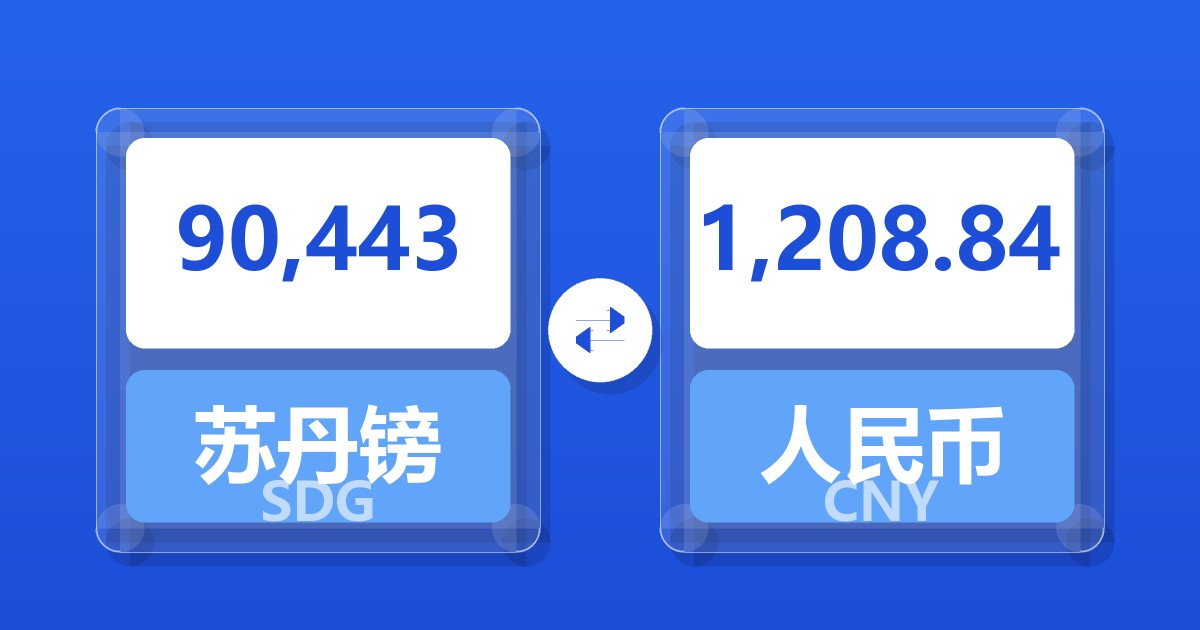 90,443苏丹镑兑人民币