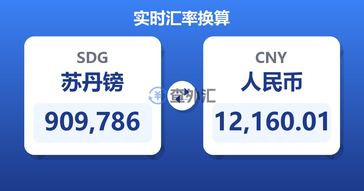 909,786苏丹镑兑人民币