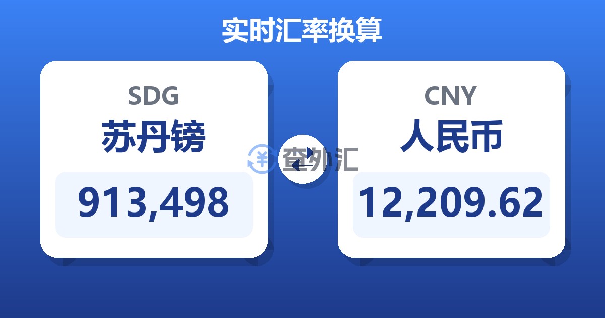 913,498苏丹镑兑人民币