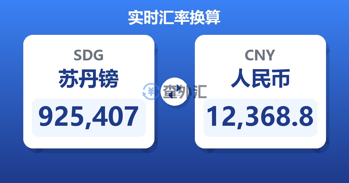925,407苏丹镑兑人民币