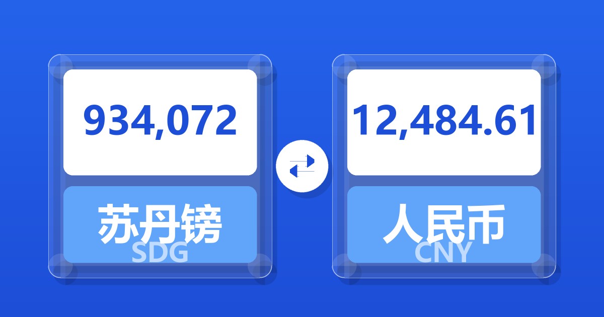 934,072苏丹镑兑人民币