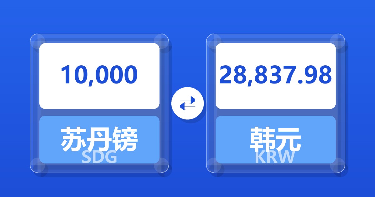 10,000苏丹镑兑韩元