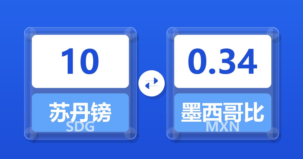 10苏丹镑兑墨西哥比索