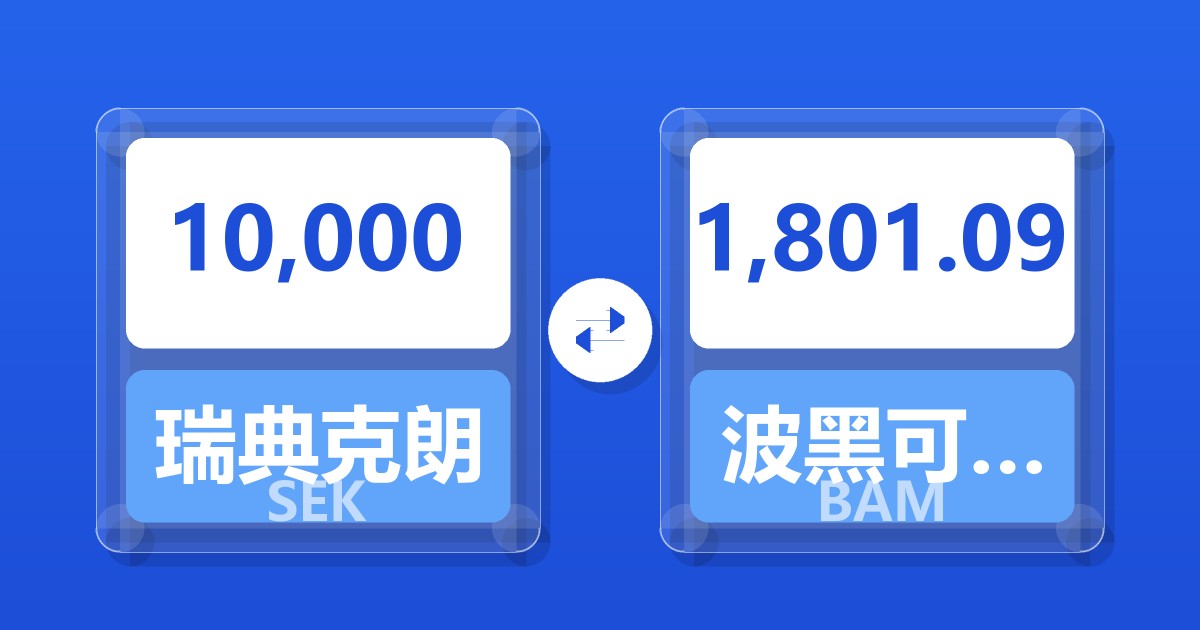 10,000瑞典克朗兑波黑可兑换马克