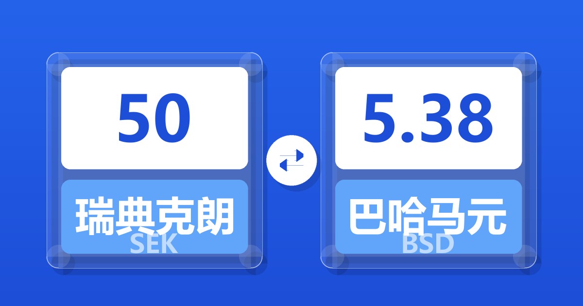 50瑞典克朗兑巴哈马元