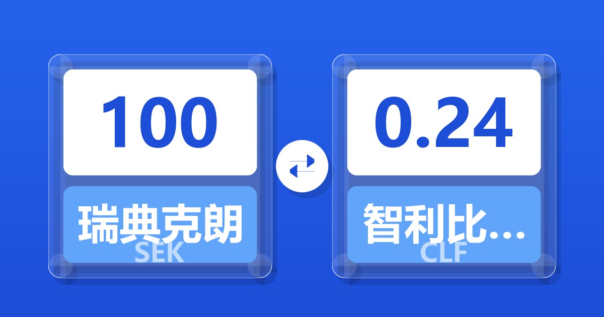 100瑞典克朗兑智利比索（UF）