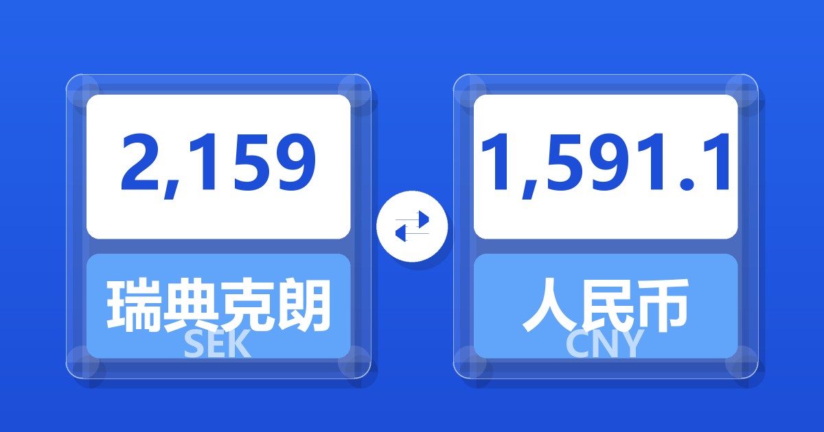 2,159瑞典克朗兑人民币