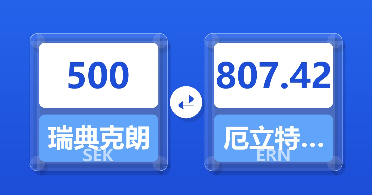 500瑞典克朗兑厄立特里亚纳克法