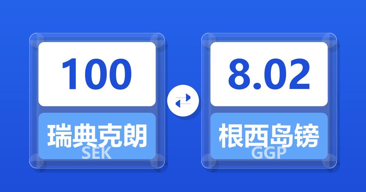 100瑞典克朗兑根西岛镑