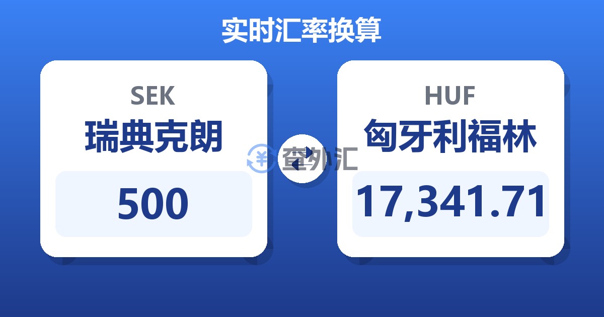 500瑞典克朗兑匈牙利福林
