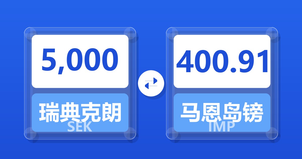 5,000瑞典克朗兑马恩岛镑