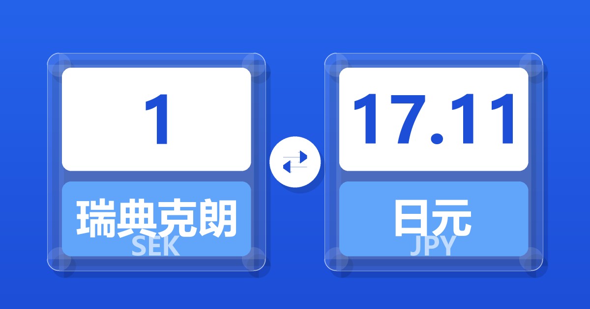 1瑞典克朗兑日元