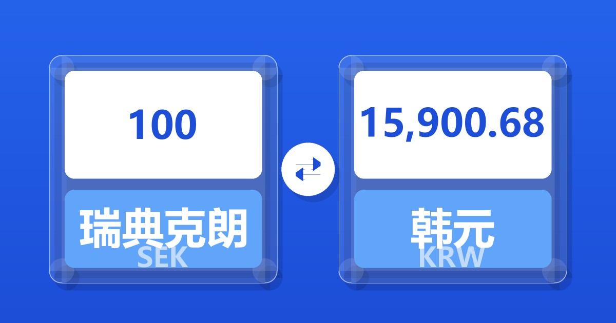 100瑞典克朗兑韩元