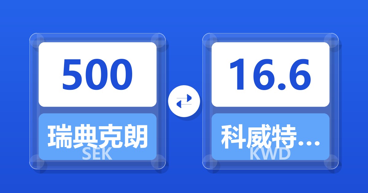 500瑞典克朗兑科威特第纳尔