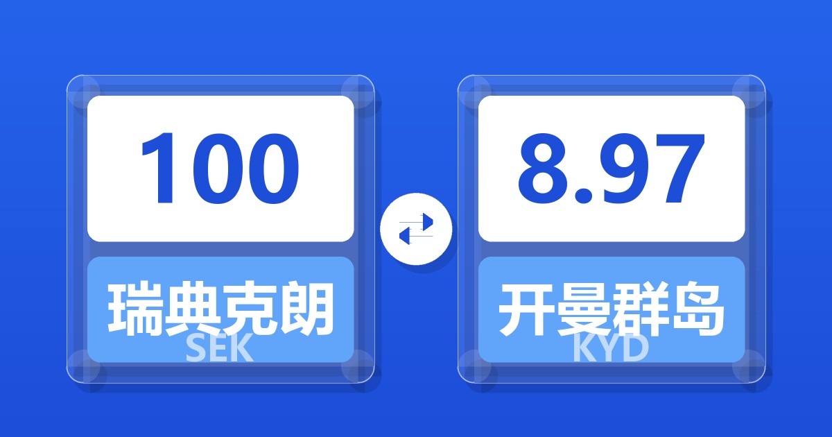 100瑞典克朗兑开曼群岛元