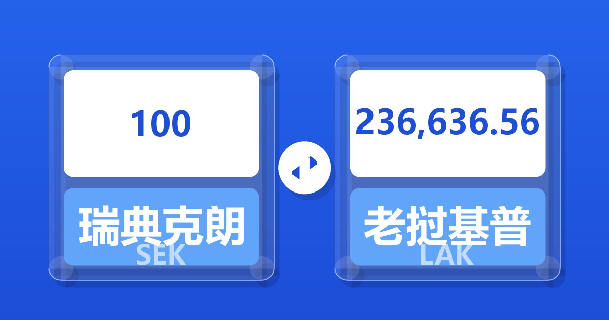 100瑞典克朗兑老挝基普