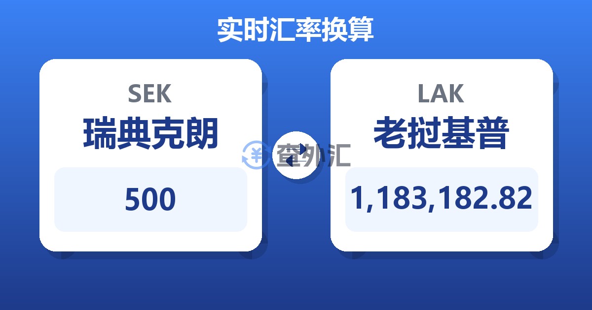 500瑞典克朗兑老挝基普