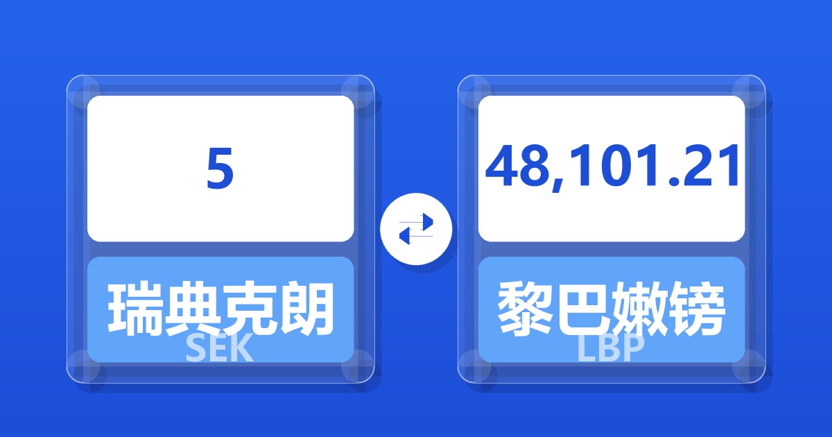 5瑞典克朗兑黎巴嫩镑