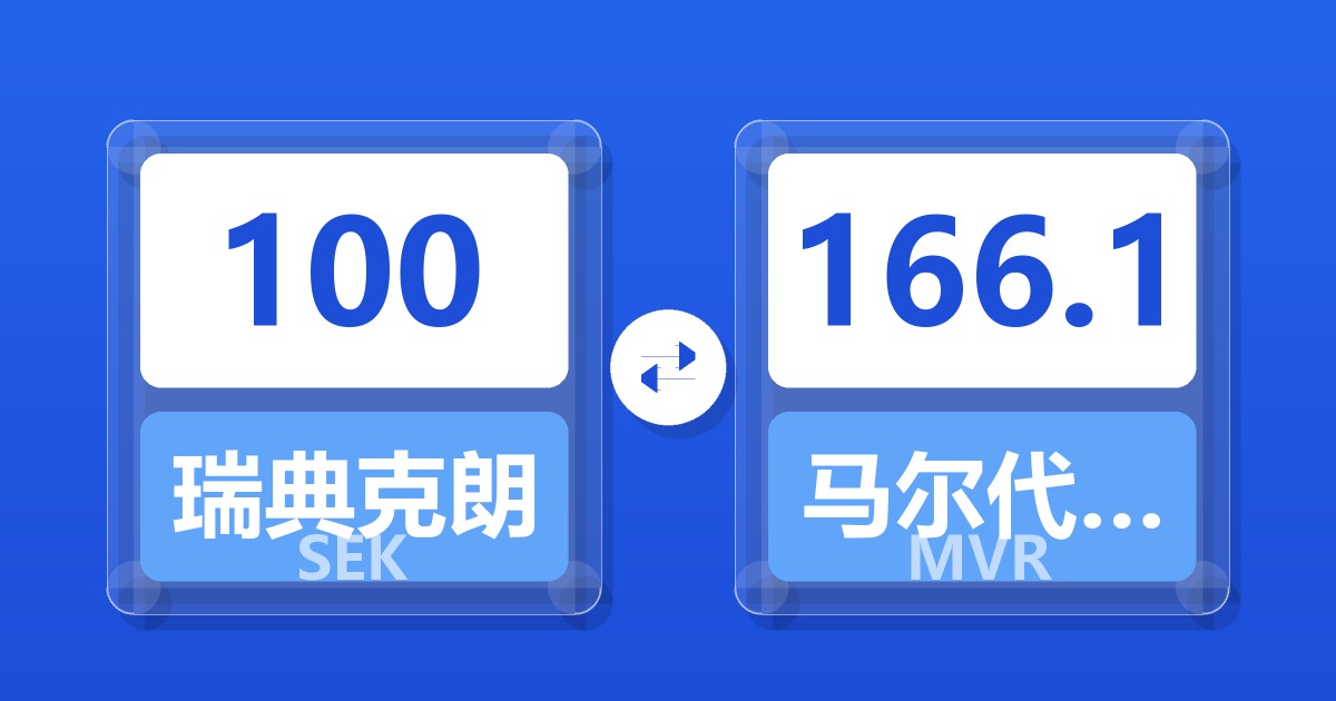 100瑞典克朗兑马尔代夫拉菲亚