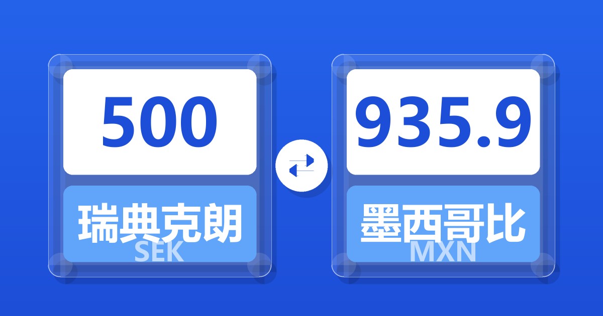 500瑞典克朗兑墨西哥比索