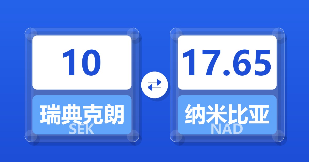 10瑞典克朗兑纳米比亚元