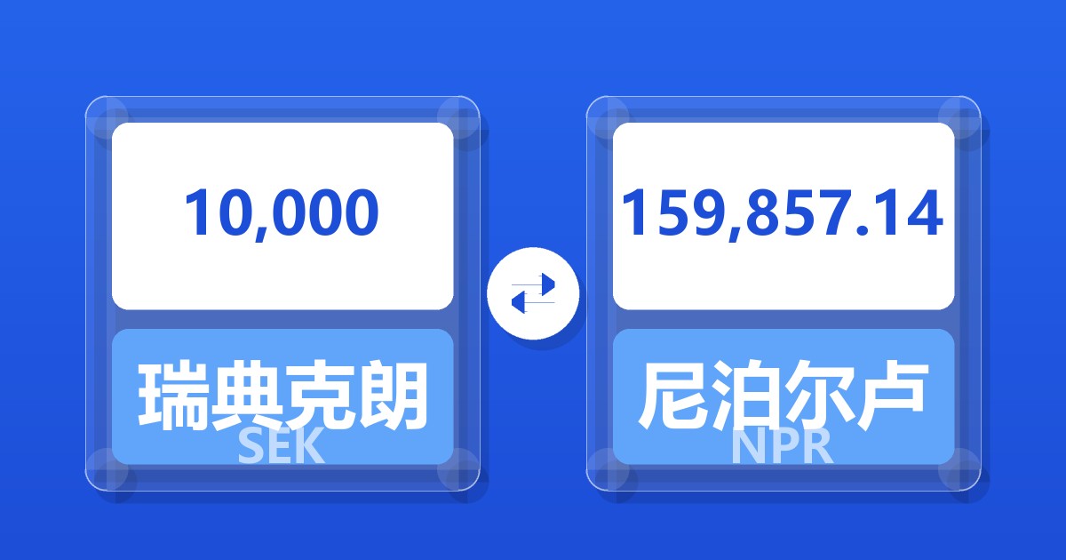 10,000瑞典克朗兑尼泊尔卢比