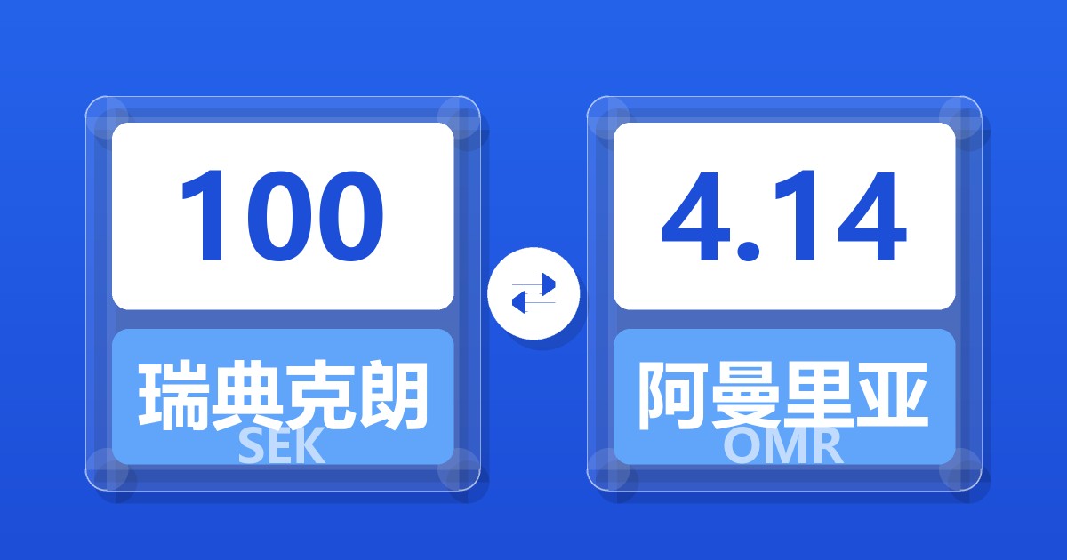 100瑞典克朗兑阿曼里亚尔